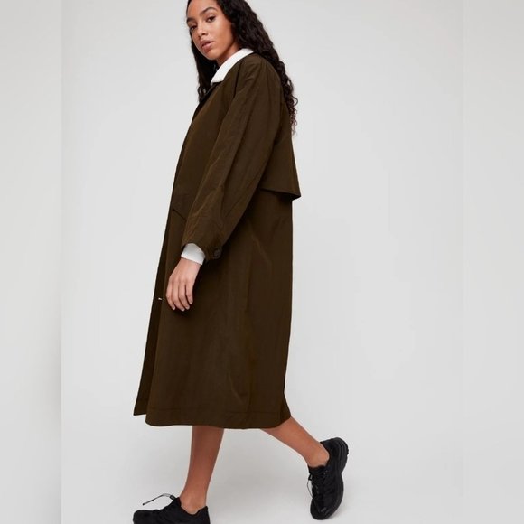 ARITZIA babaton Skylar trench coat moss green size small - Picture 5 of 13